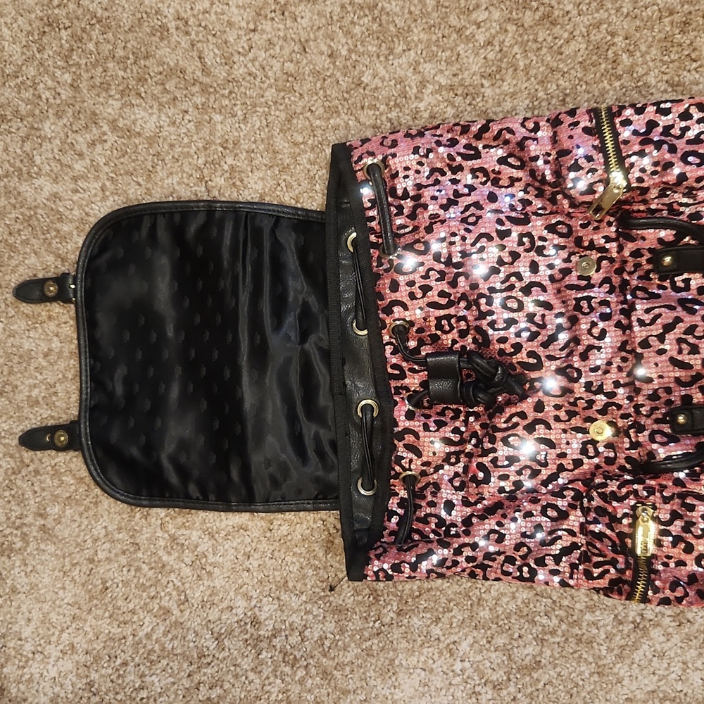 Juicy Couture Glittering Pink Leopard Backpack - Picture 4 of 5